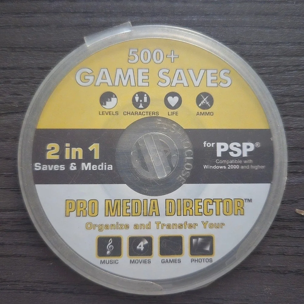 Pro Media Director 2-in-1 Saves & Media Disc for Sony PSP (500+ Game Saves)